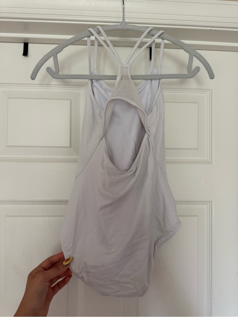 Mirella White Double Strap Leotard